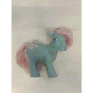 Vintage My Little Pony G1 Bow Tie Hasbro 1983 MLP Blue w/ Pink Hair & Bows
